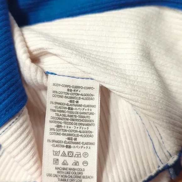 Free People Fancy That Long Sleeve T-shirt Women's‎ Medium Colorblock Ribbed - Picture 6 of 6